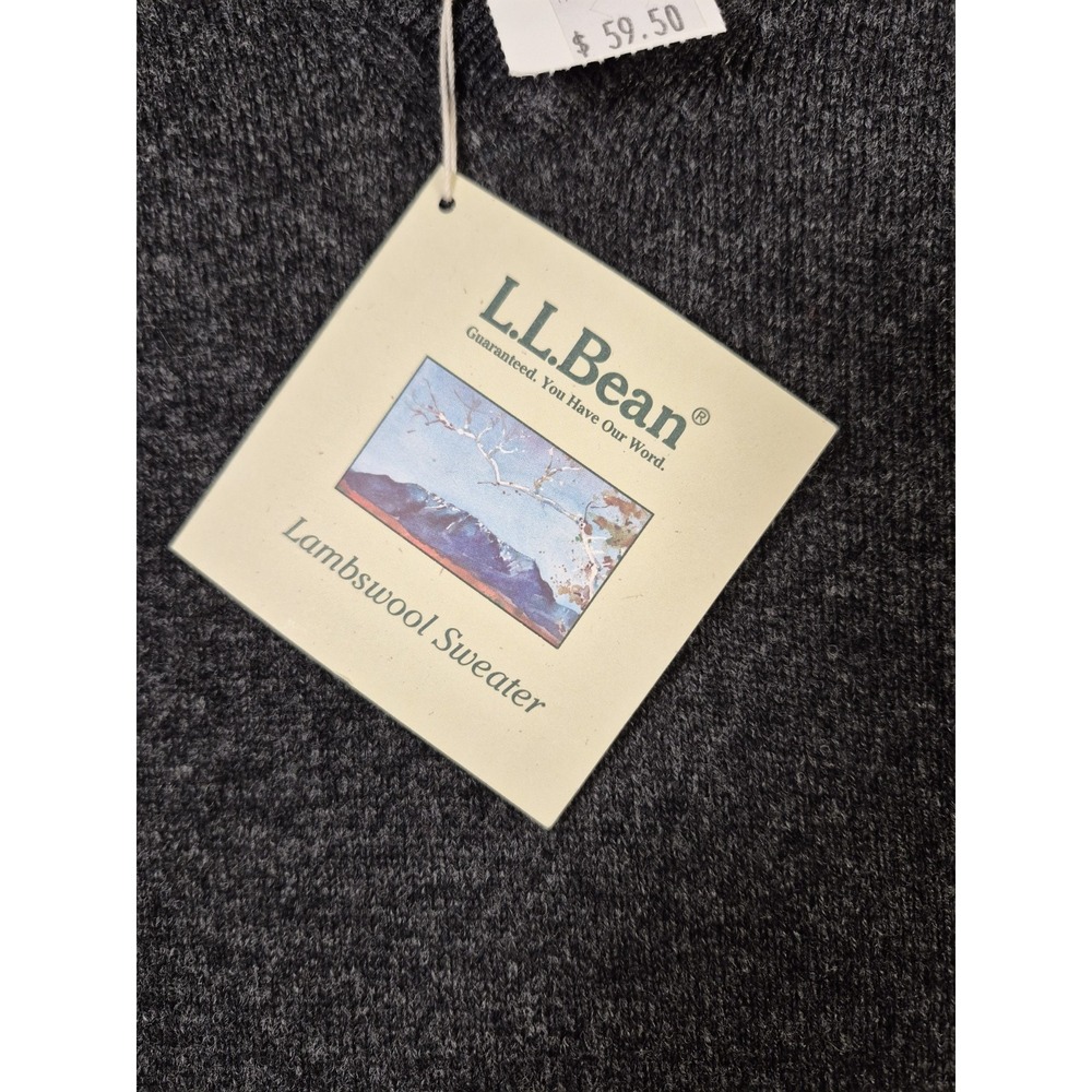 LL Bean Men's Vintage Gray Lamb's Wool Sweater Vest Size XL - Picture 4 of 7